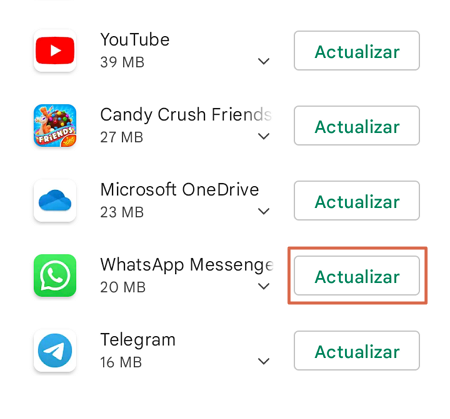 Como actualizar WhatsApp a la ultima version en Android - Paso 3