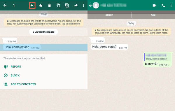 How to reply WhatsApp message - From the chat