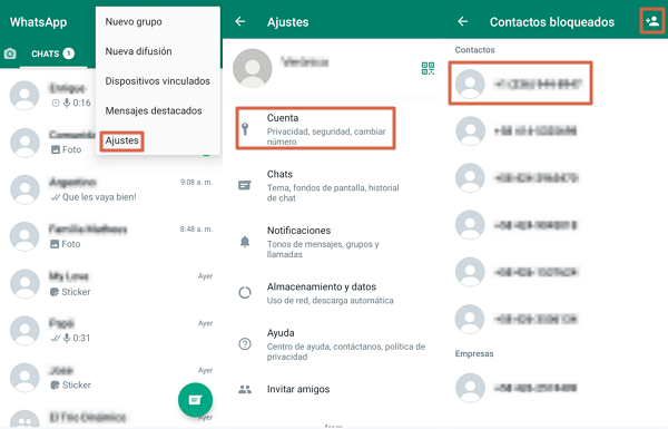 Como bloquear um contacto no WhatsApp com outra alternativa - Passo 2