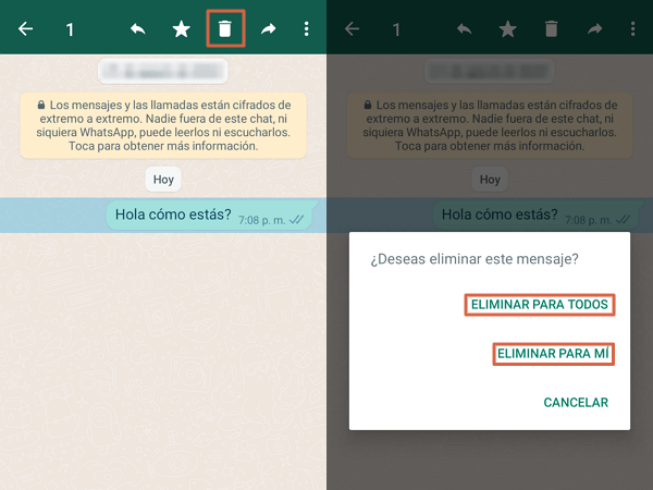 Como borrar o eliminar mensajes de WhatsApp - Paso 3-min