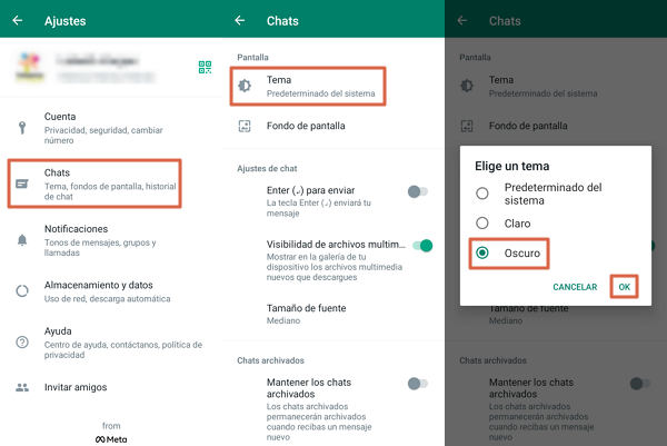 How to change the color of WhatsApp - On Android - Step 3
